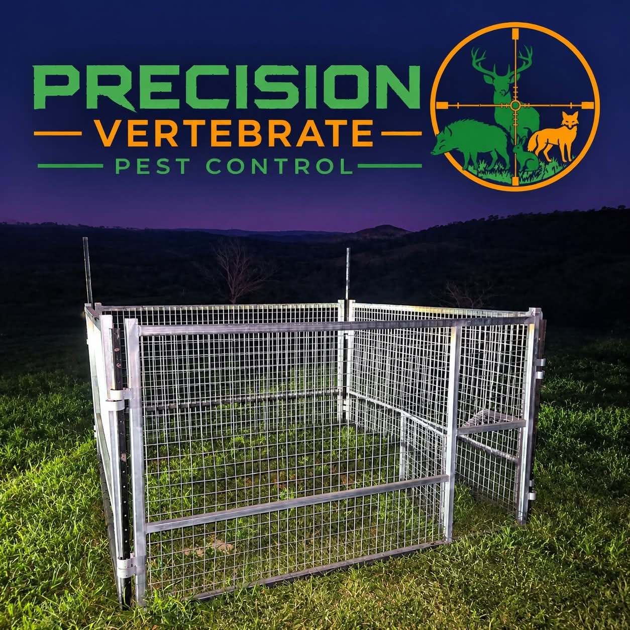 Pig trap for sale, set up in a paddock, Central West NSW